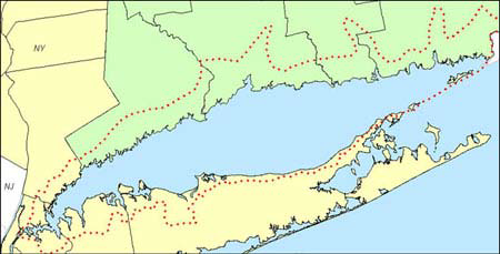 Images of Long Island Sound boundary.